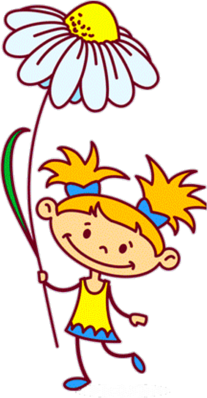 #ftestickers #clipart #cartoon #girl #sunflower #cute - Cartoon Holding Sunflower - Png Download (2289x2289), Png Download