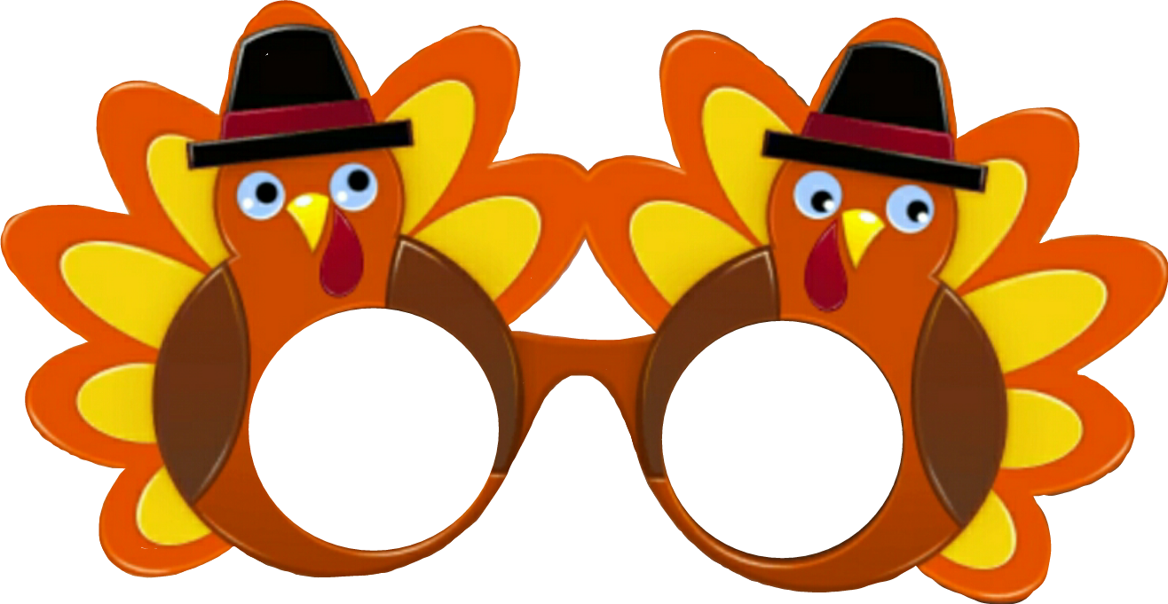 #november #turkey #glasses #thanksgiving #thanksgivingday - Cartoon Clipart (1316x681), Png Download