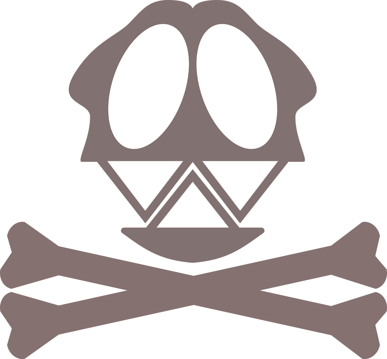 Death Skull Skull And Crossbones Free Photo Clipart (1280x1189), Png Download