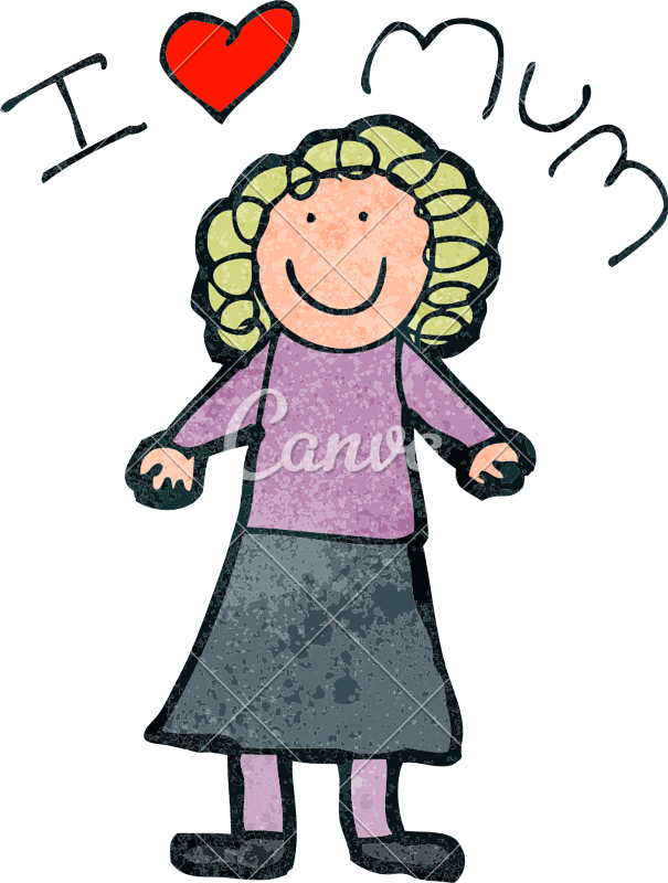 Drawings For Mothers Days Clipart (605x800), Png Download