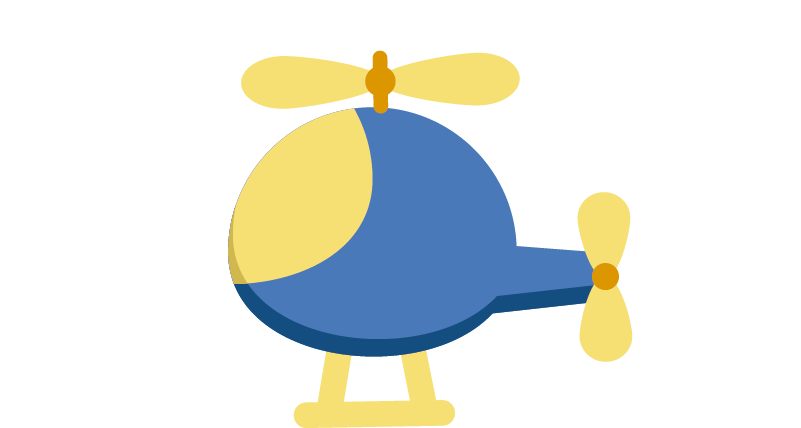 Friendly Helicopter Kids Sticker Clipart (801x428), Png Download