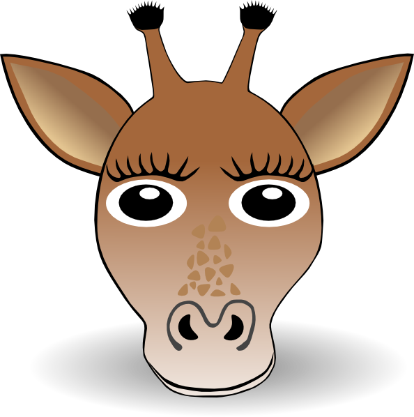Animated Giraffe Face Clipart (594x598), Png Download