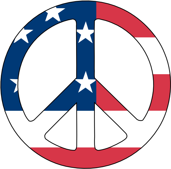 Scalable Vector Graphics Us Flag Peace Symbol Scallywag - Peace Sign American Flag Png Clipart (777x1006), Png Download