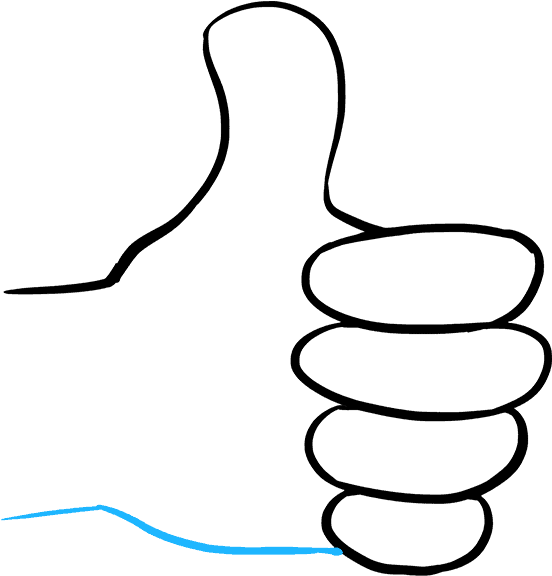 How To Draw Thumbs Up Sign - Thumbs Up Drawing Clipart (680x678), Png Download