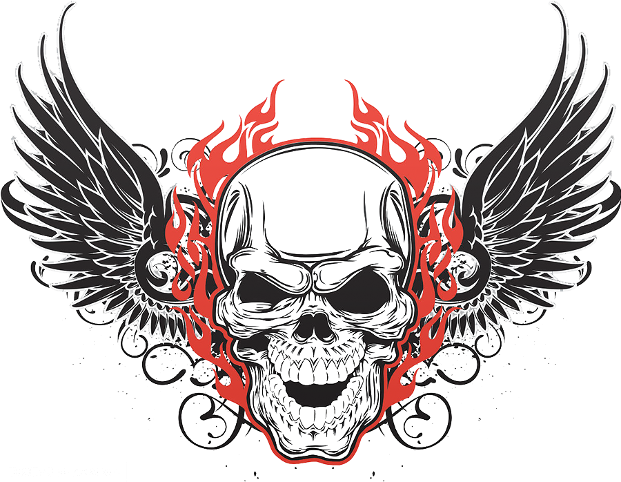 Tattoo Art Skull Flying Human Symbolism Skulls Clipart - Skull With Wings Tattoo Designs - Png Download (900x900), Png Download