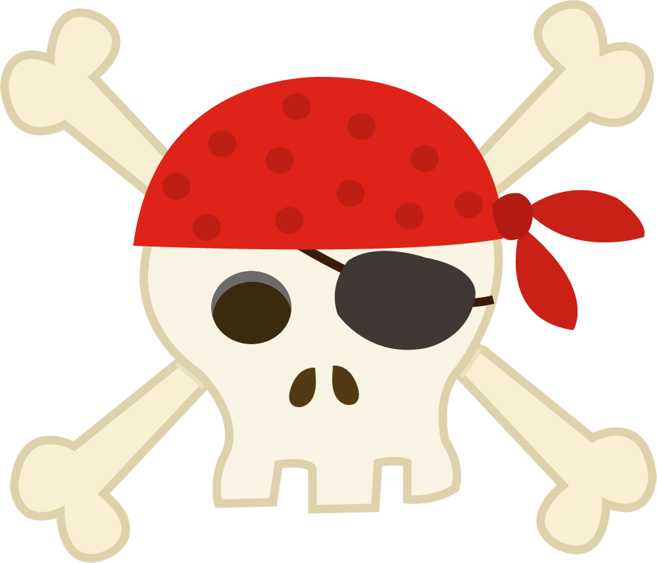 Transparent Skull And Crossbones Clipart - Pirate Skull And Bones Clip Art - Png Download (949x813), Png Download