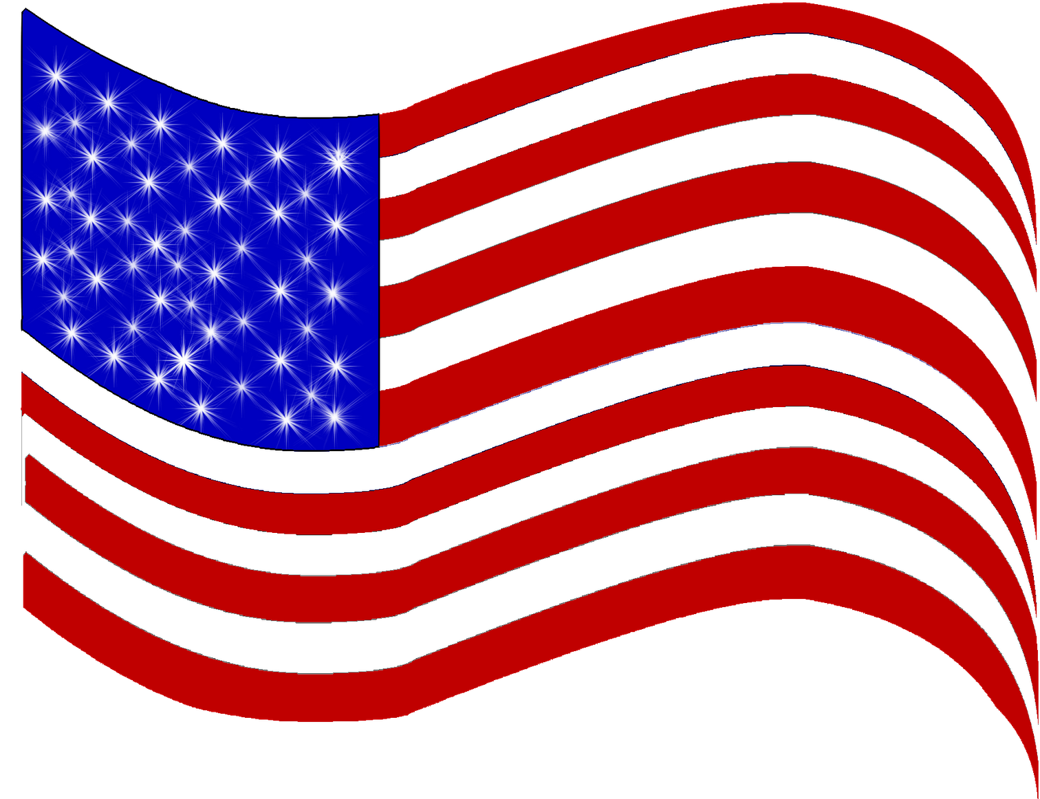 United Of American States Flag The Clipart - Clipart Usa Flag - Png Download (1600x1177), Png Download