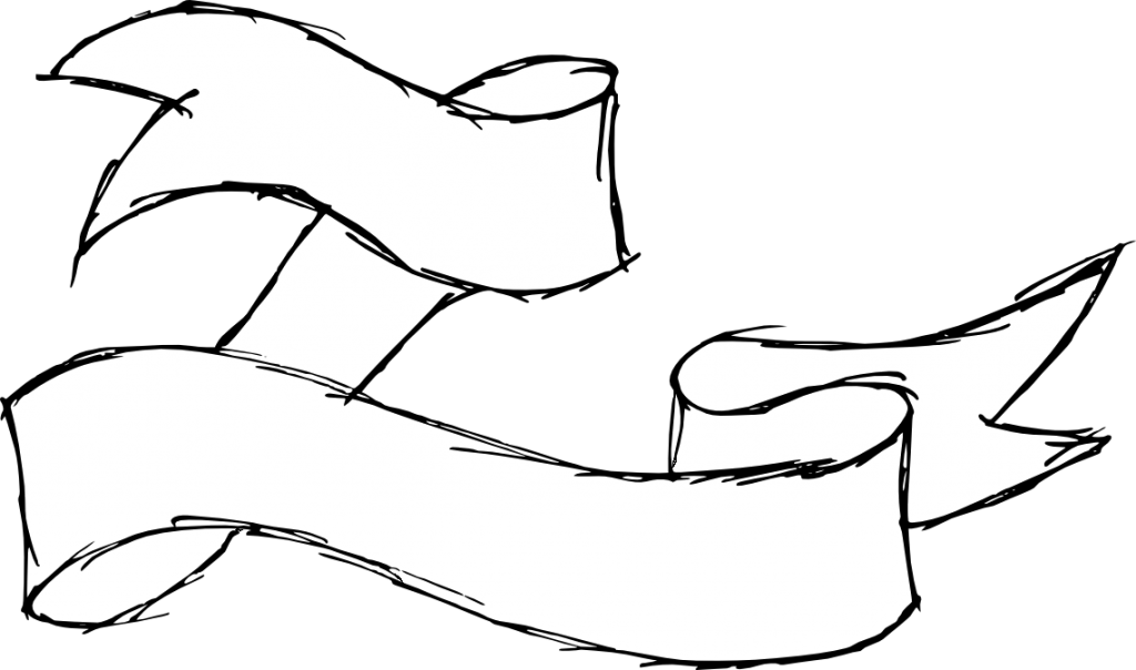 Black Ribbon Heels Png - 2 Ribbon Banner Clipart (1024x604), Png Download