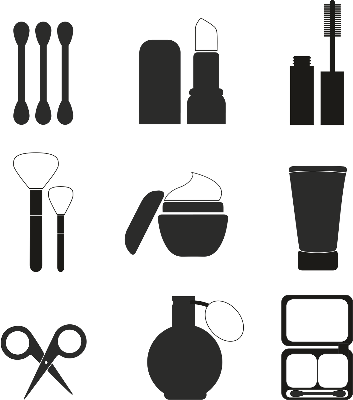 Makeup Clipart Black And White - Png Download (1130x1280), Png Download