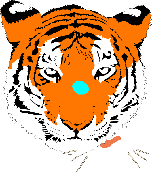 Bengal Tigerh Clip Art At Clker - Clip Art Tiger Face - Png Download (528x596), Png Download
