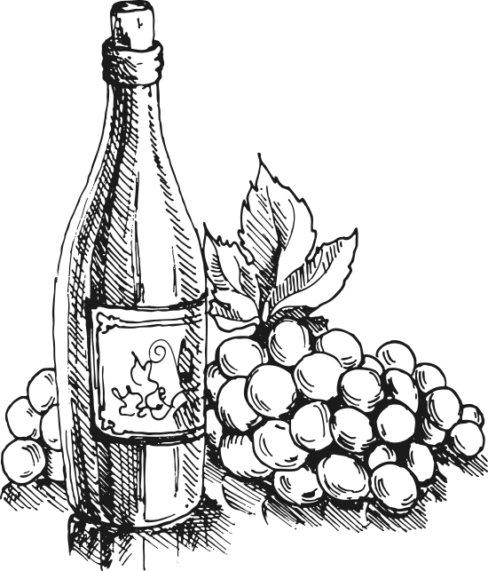 Wine Bottle Clip Art Black And White - Png Download (550x643), Png Download