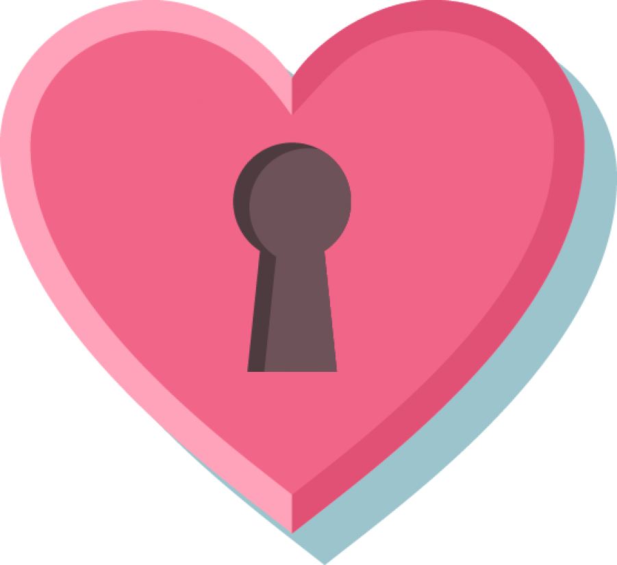 Locked Pink Heart Png Image - Heart Clipart (901x825), Png Download