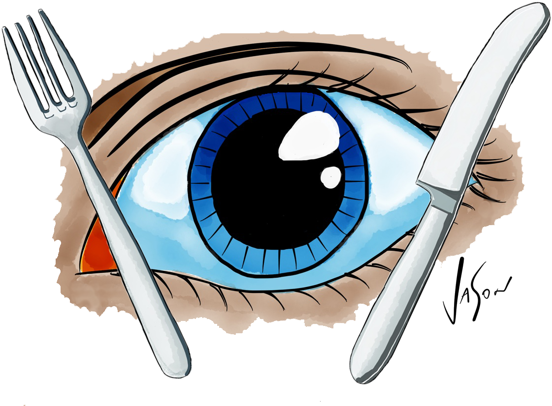 Picture Of Eye With Knife And Fork - Eating Eyes Clipart (1148x1148), Png Download