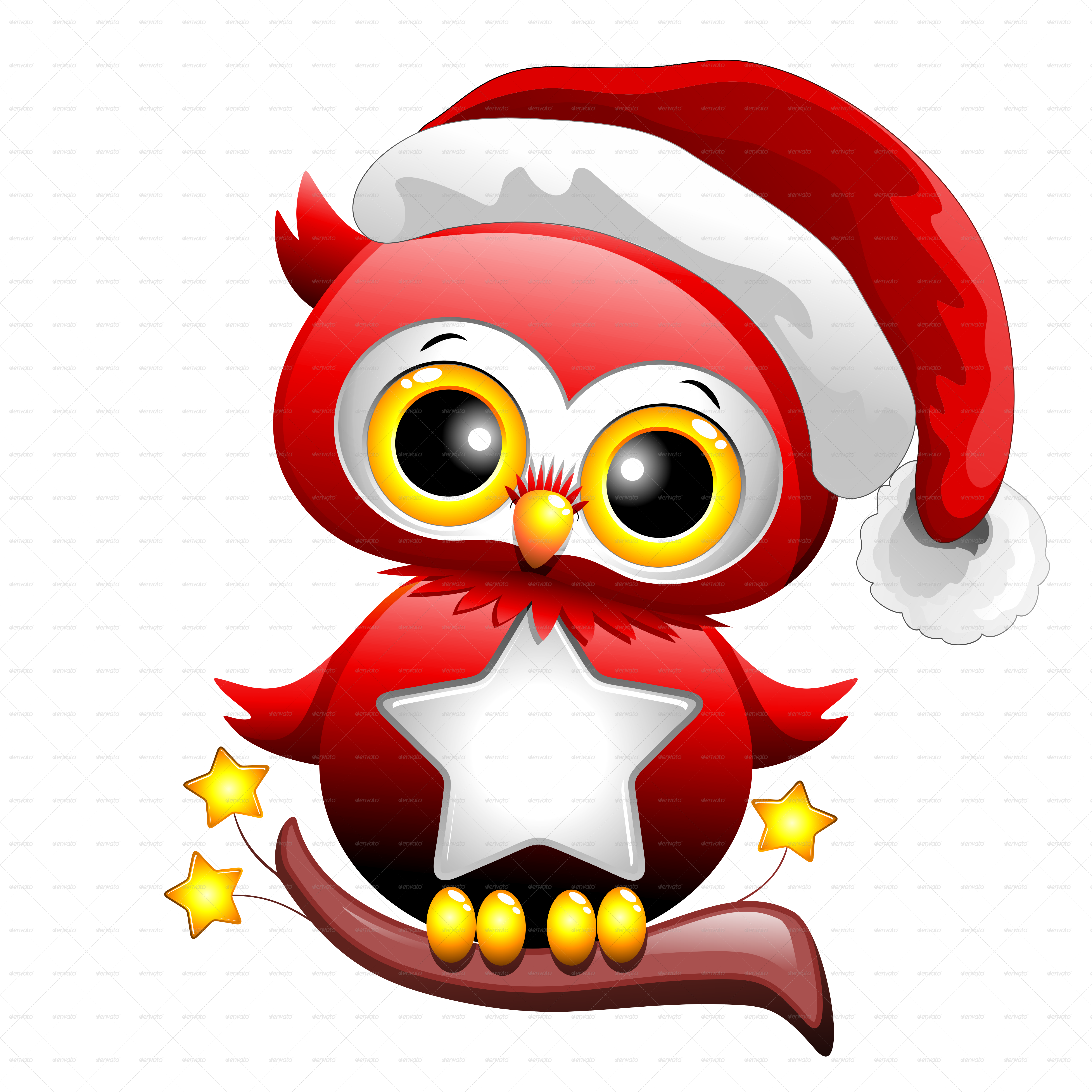 1 Baby Owl Christmas Santa Png - Clip Art Christmas Owls Transparent Png (5000x5000), Png Download