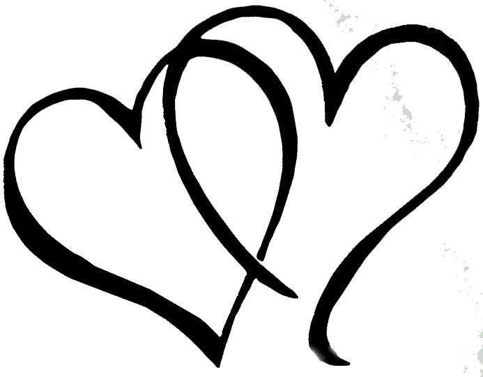 Black Heart Clipart Transparent Double Svg Freeuse - Wedding Bands Clipart - Png Download (693x541), Png Download