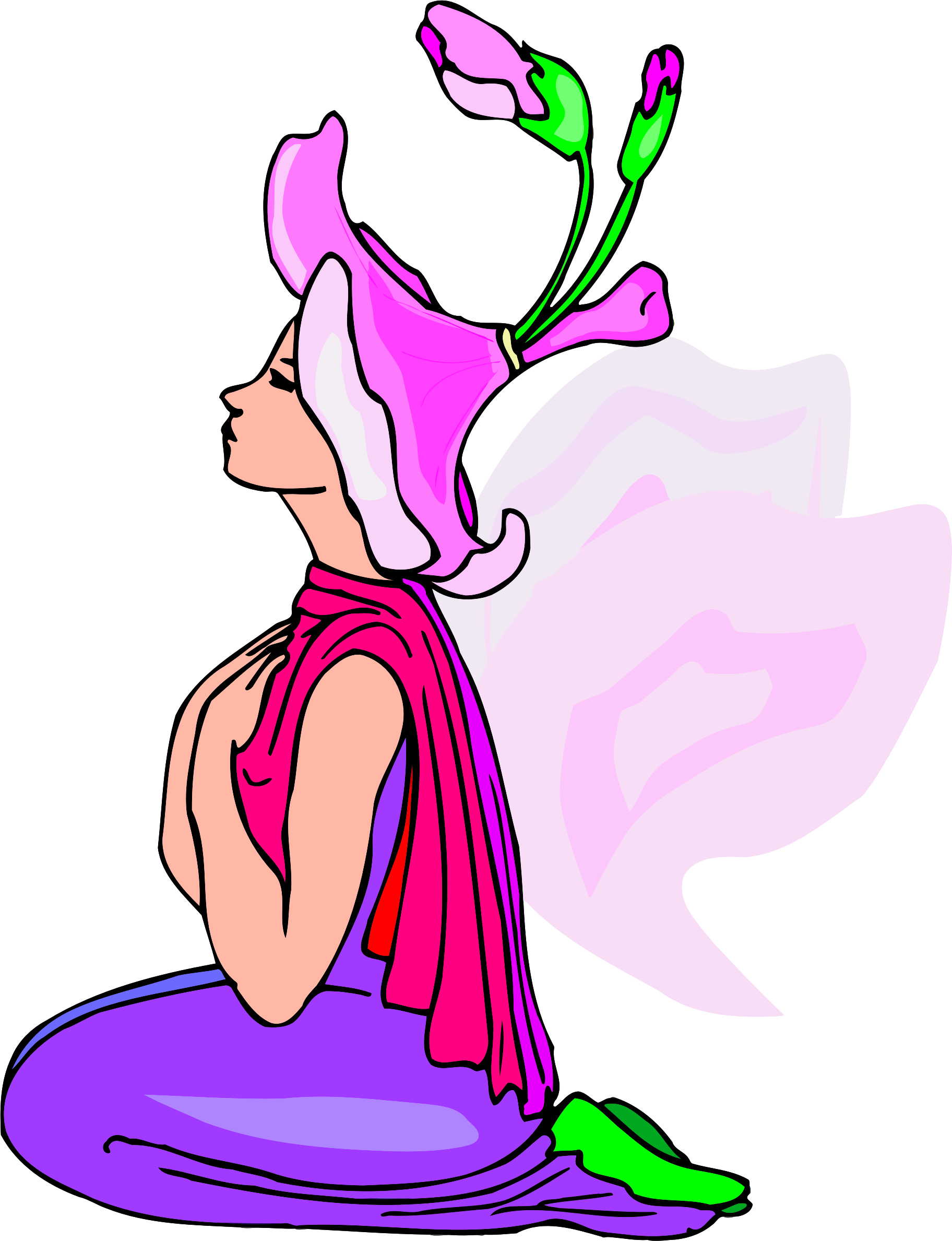 Pink,flower,art - Tooth Fairy Clipart (576x750), Png Download