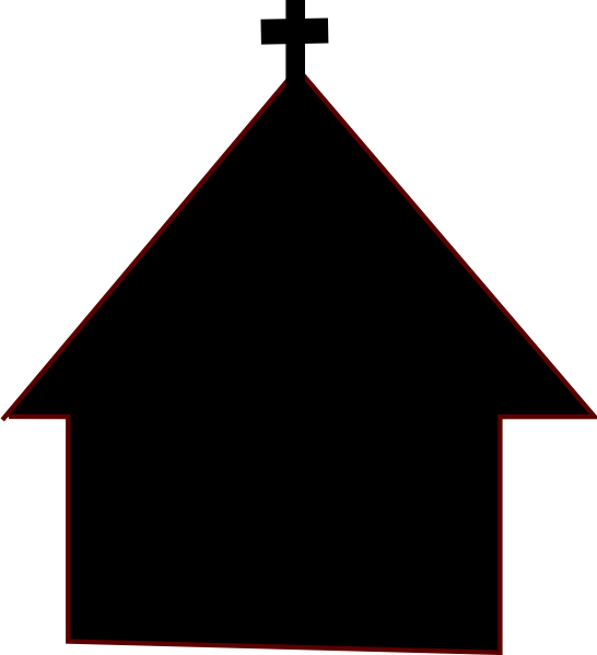 Church Clipart Gereja - Graphic House Blace And White - Png Download (546x599), Png Download