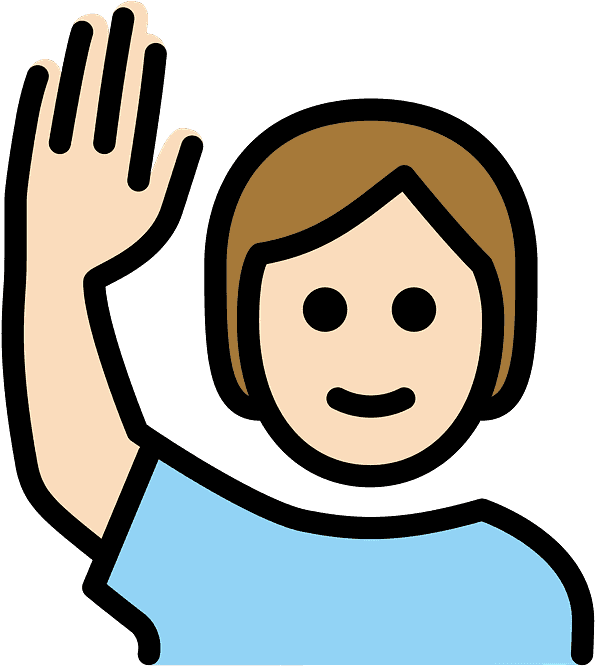 Person Raising Hand Emoji Clipart - Clip Art - Png Download (800x800), Png Download
