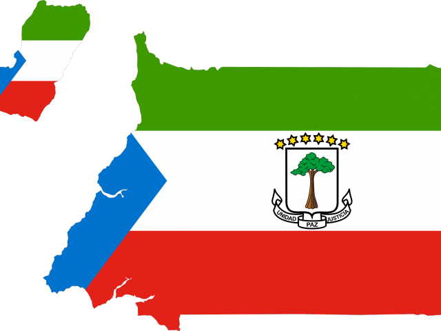 World Map Flag Clipart Png - Equatorial Guinea Flag In Country Transparent Png (640x480), Png Download