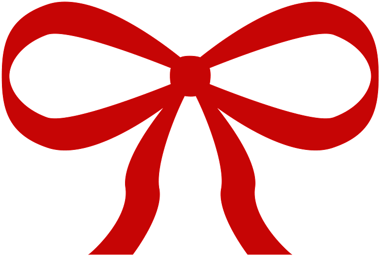 Red Christmas Bow Clipart - Ribbon Bow Flat Vector - Png Download (800x591), Png Download