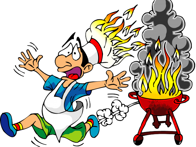Family Bbq Clipart - Can T Cook Cartoon - Png Download (640x480), Png Download