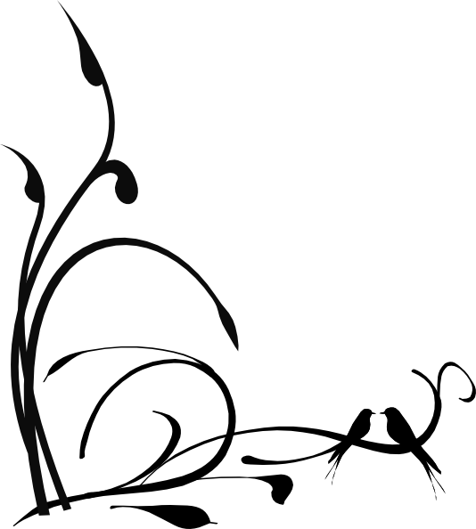 Branch Vector Png - Birds On Branches Black Clipart (534x594), Png Download