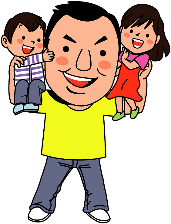 Father Family Mother Son Clipart - Cartoon - Png Download (613x800), Png Download