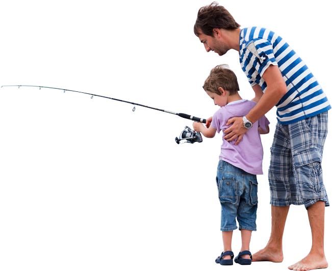 Happy Father"s Day Png Free Download - Fishing Father And Son Clipart (714x632), Png Download