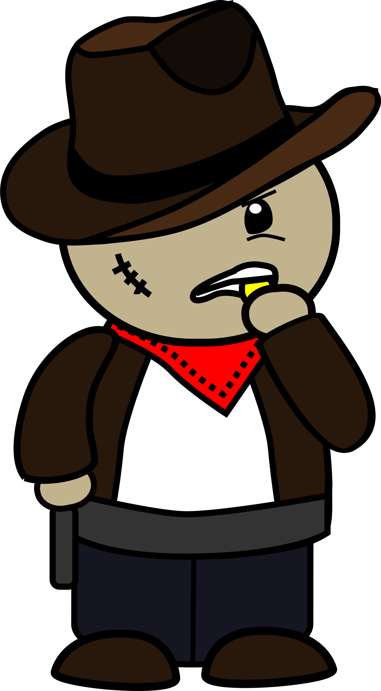Cartoon With - Cowboy Cartoon Clipart (1325x2400), Png Download