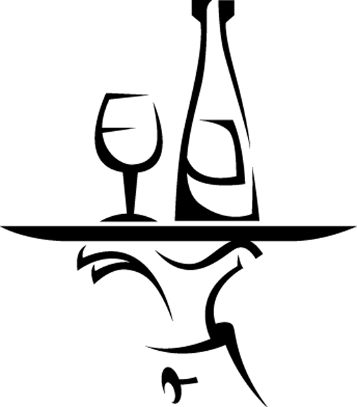 Waiters Tray Wall Sticker - Chef Cooking Clipart Black And White - Png Download (520x593), Png Download