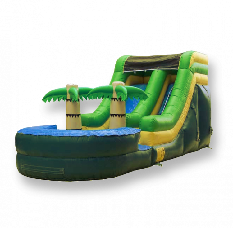 Palm Tree Water Slide Clipart (750x736), Png Download