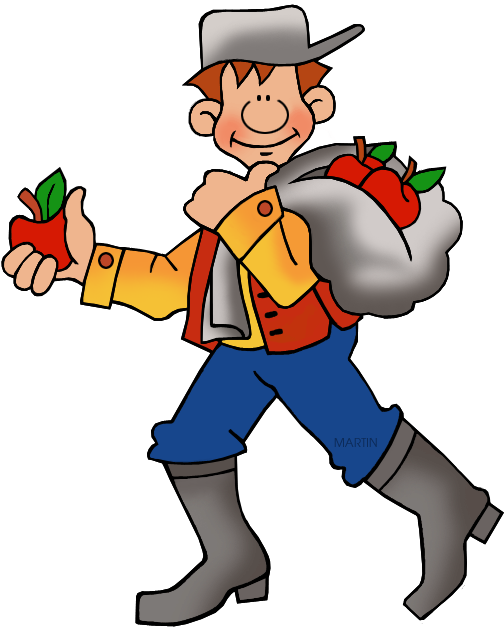 Johnny Appleseed Free Clipart - Png Download (557x648), Png Download