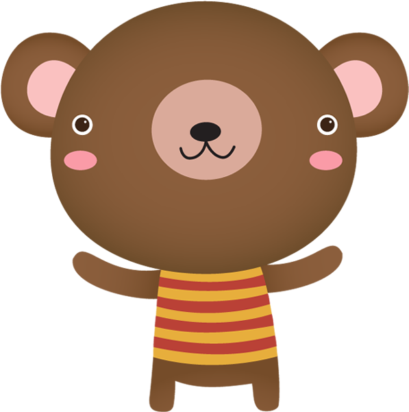 Cute Cartoon Bear Standing - Clip Art - Png Download (600x610), Png Download