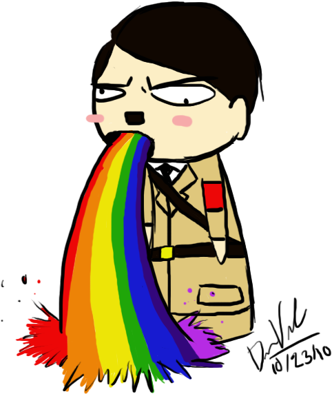 Hair Face Woman Facial Expression Nose Clip Art Smile - Hitler Throwing Up Rainbows - Png Download (600x600), Png Download