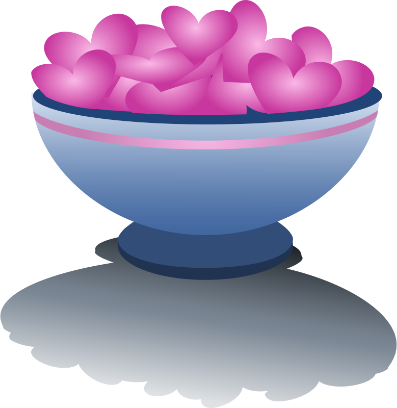 Bowl Of Hearts Clipart (779x800), Png Download