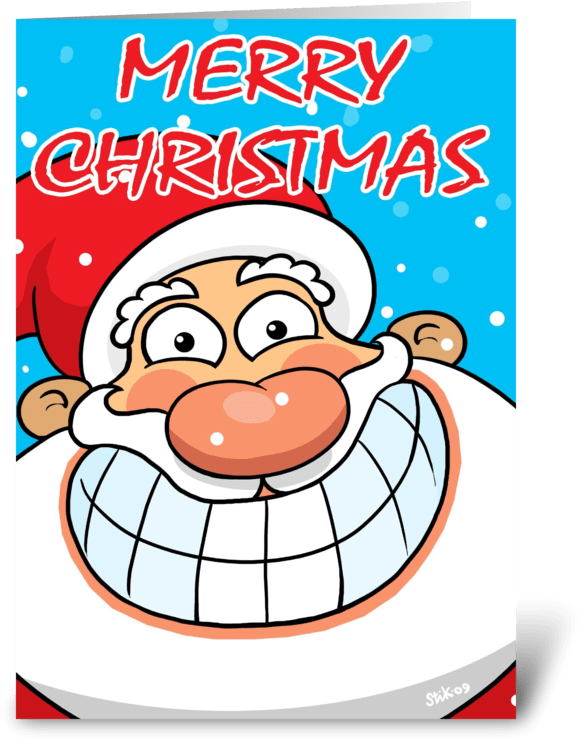 Merry Christmas From Santa Greeting Card Clipart (700x792), Png Download