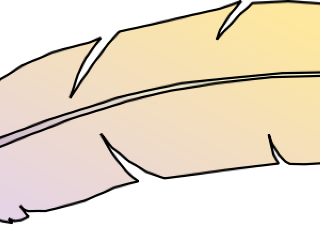 Simple Clipart Feather - Silhouette - Png Download (640x480), Png Download