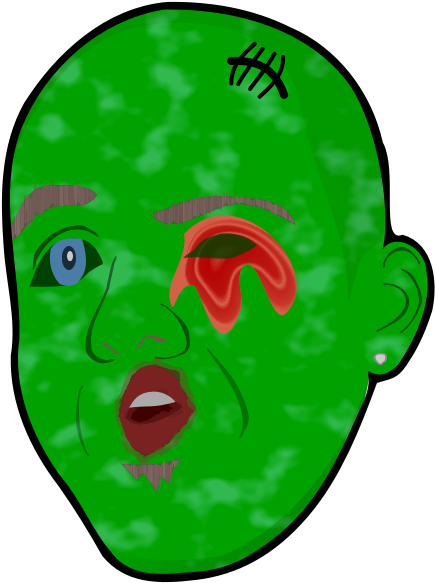 Cartoon Zombie Remix Leaf Mouth - Zombie Clipart (559x749), Png Download