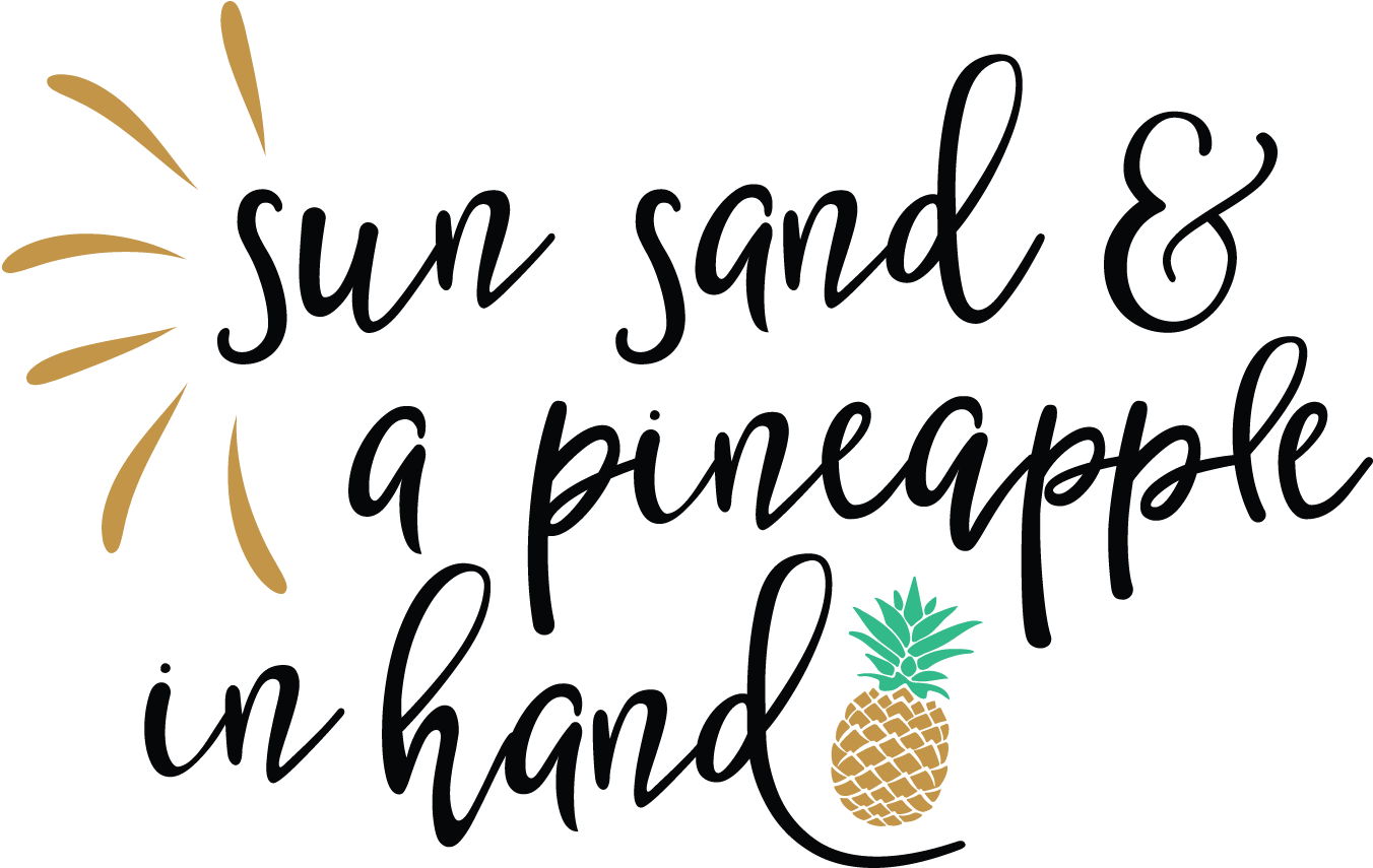 Sun Sand And A Pineapple - Mailboxhappiness Personalized Tote, Wedding Party Tote, Clipart (600x600), Png Download