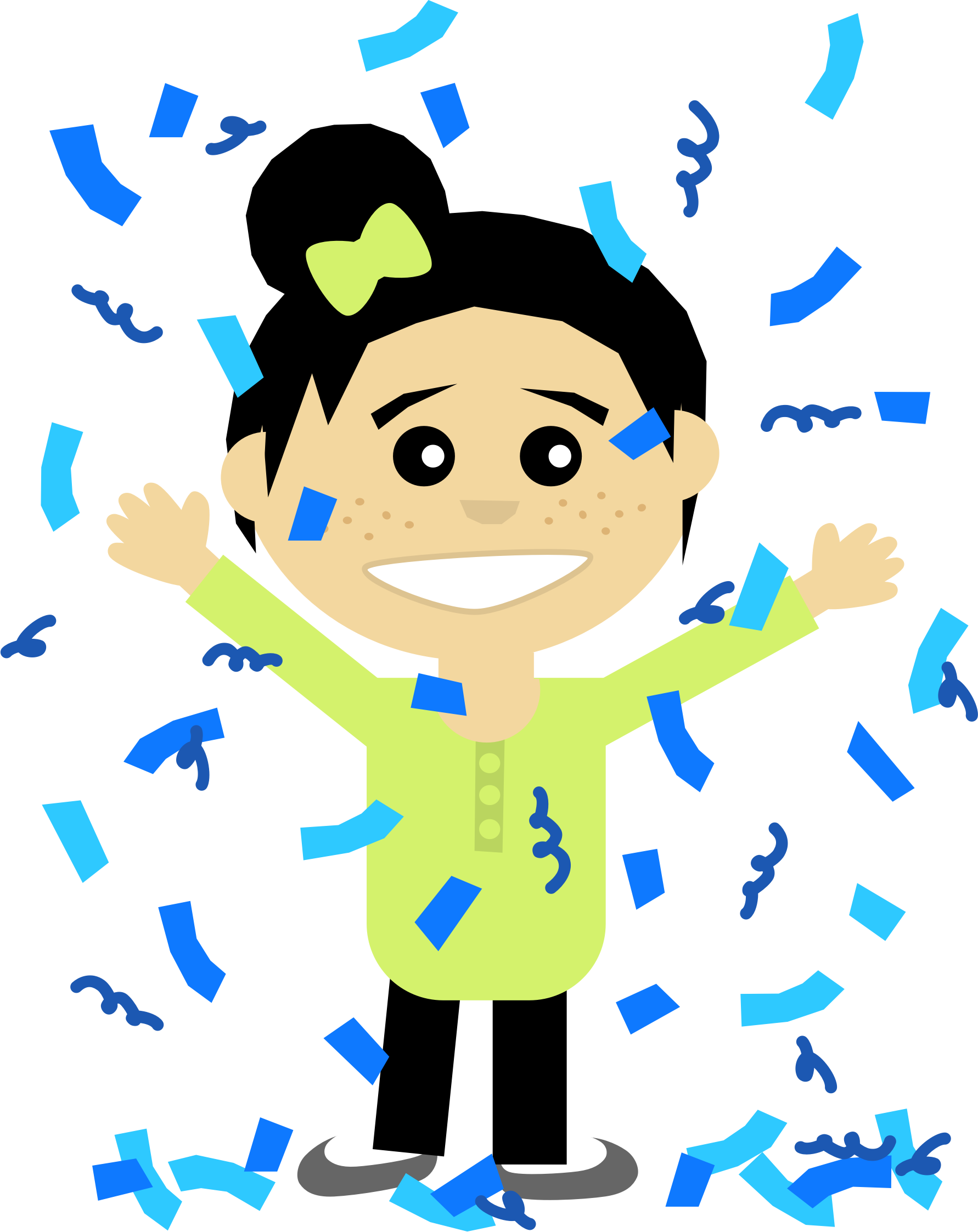 Confetti Girl Clipart (1782x2245), Png Download