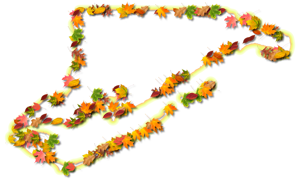 A Yellow And Orange Outline Map Of Franklin With Fall - Floral Design Clipart (1024x614), Png Download