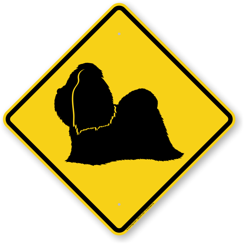 Shih-tzu Symbol Guard Dog Sign - Steep Descent Road Sign Clipart (800x800), Png Download