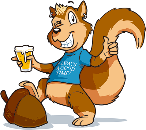 Winking Spikey Haired Squirrel With A Beer In One Hand - Clip Art Nutty Squirrels - Png Download (950x500), Png Download