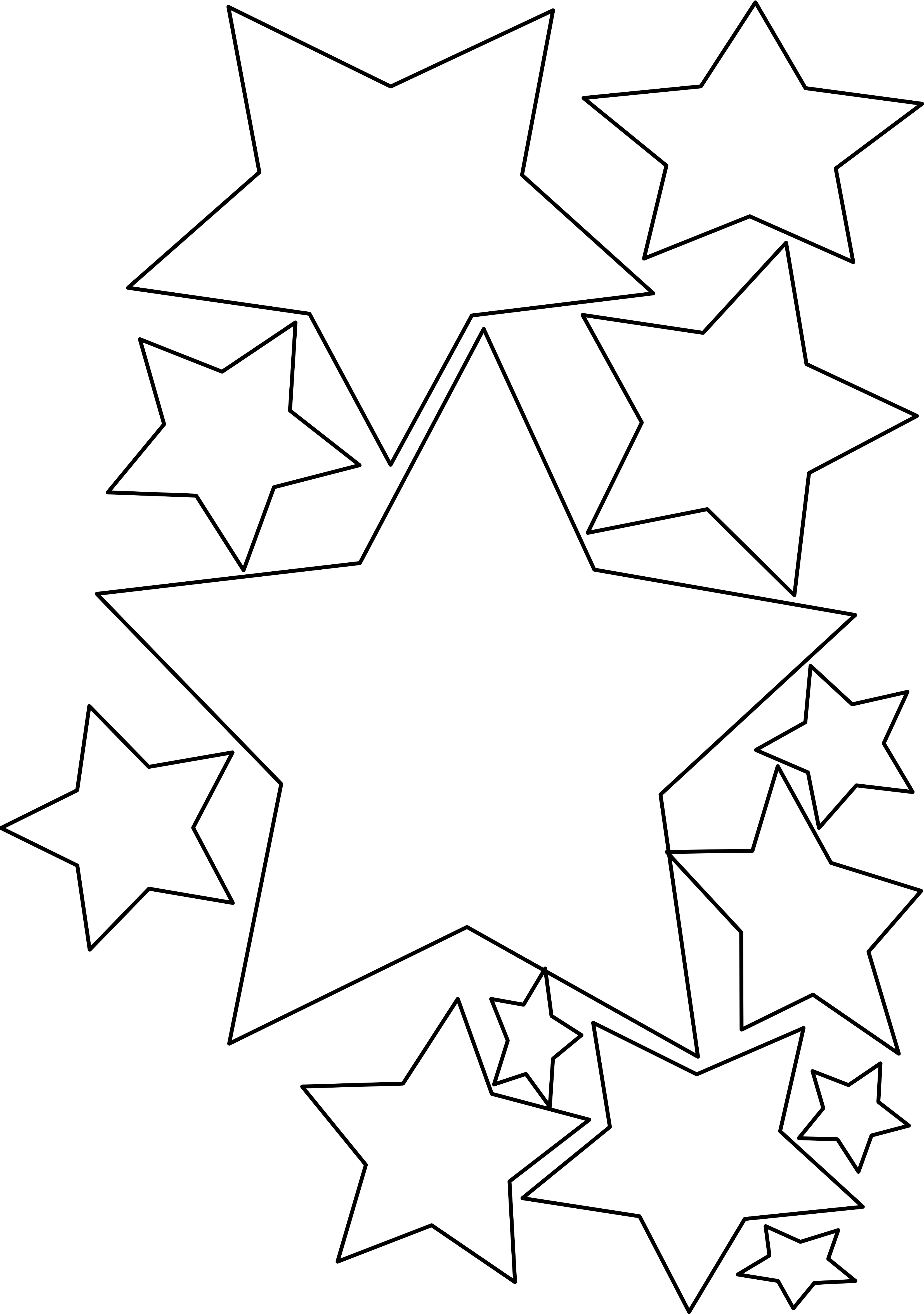 Christmas - Star - Clipart - Black - And - White - Black Background White Clipart - Png Download (999x1413), Png Download