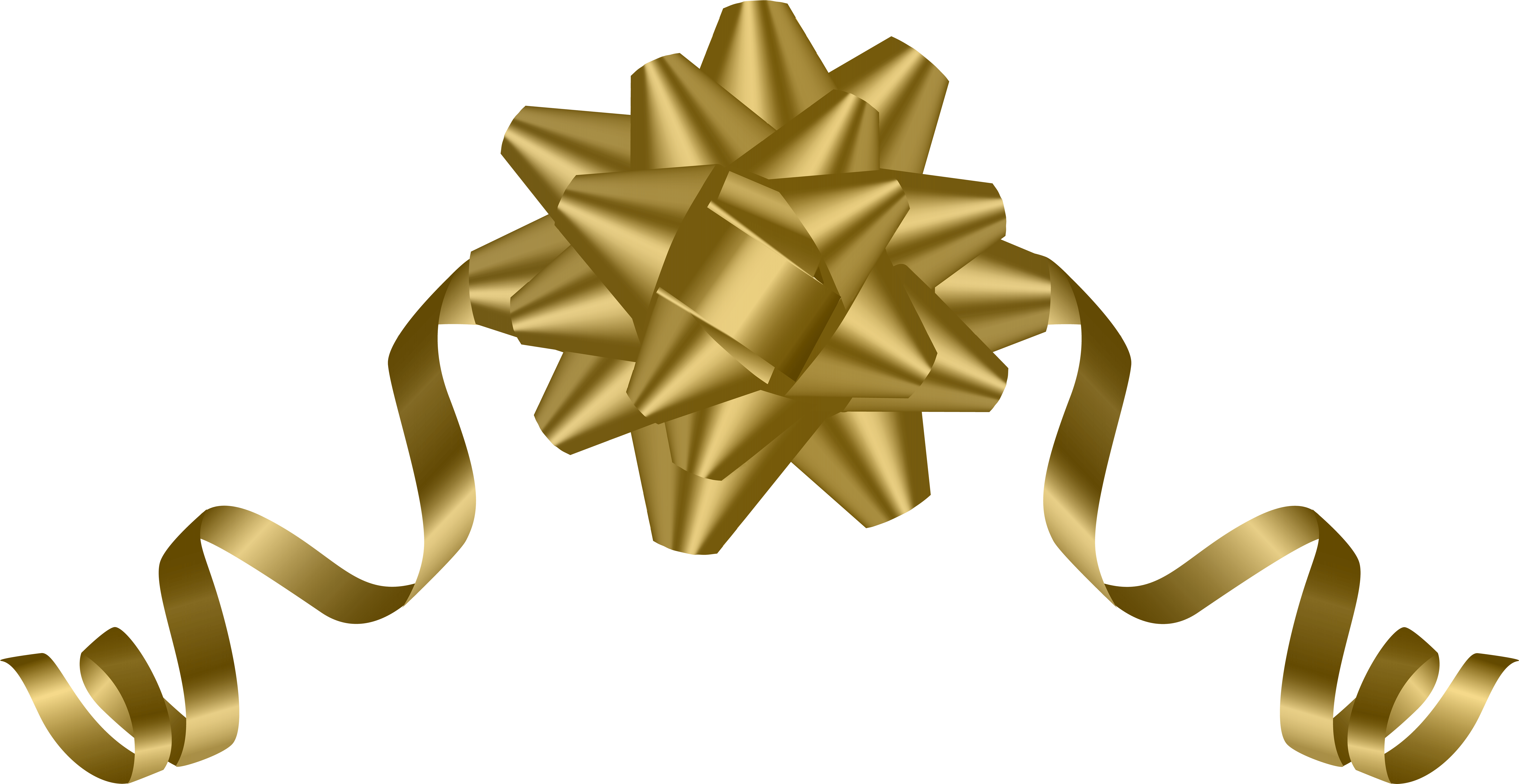 Gold Transparent Bow Clip Art - Png Download (8000x4192), Png Download