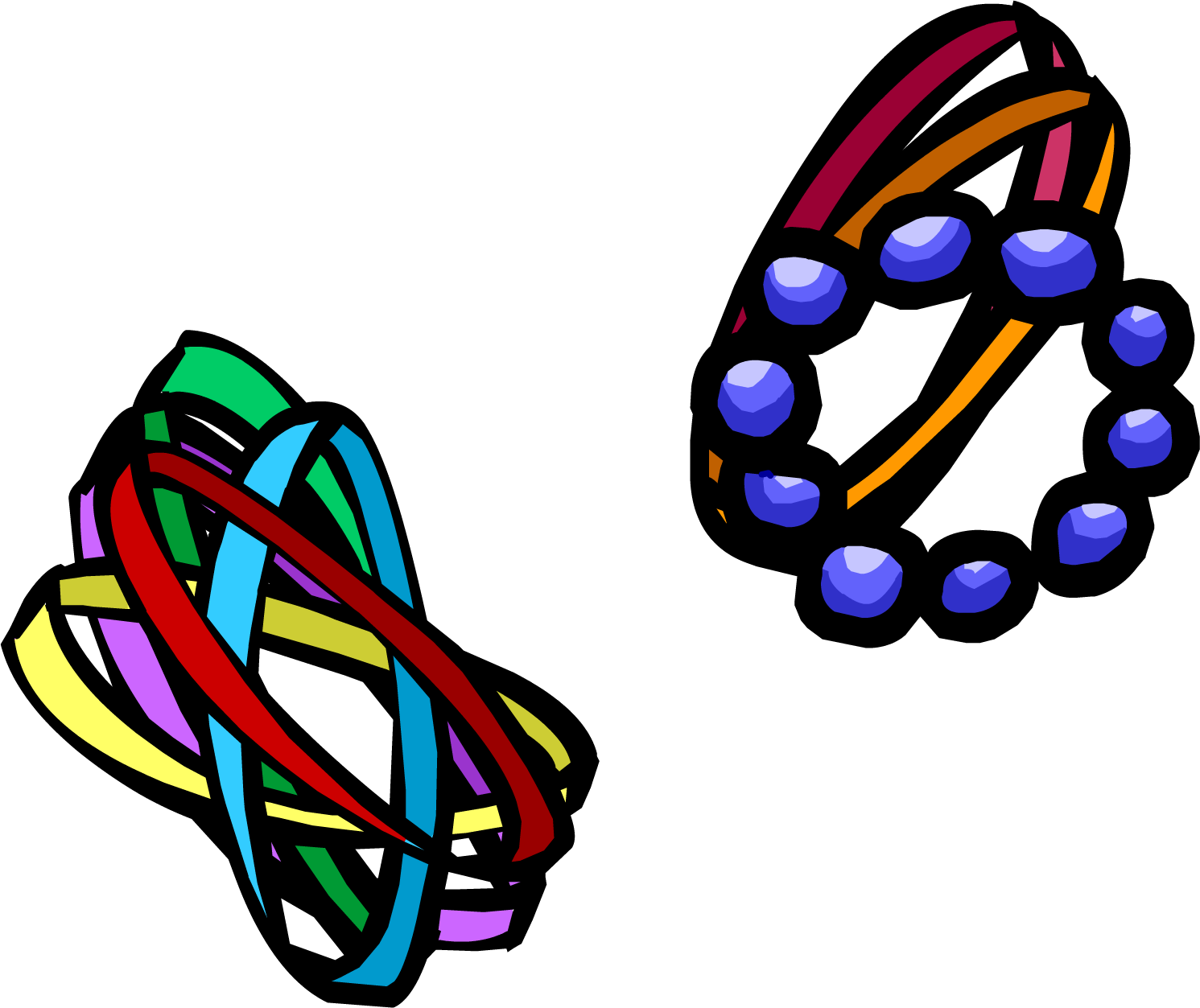 Mixed Bracelets Clothing Icon Id - Club Penguin Bracelets Clipart (1491x1253), Png Download