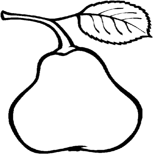 Coloring Games For Children Mobile Com - Line Drawing Of Pear Clipart (600x600), Png Download