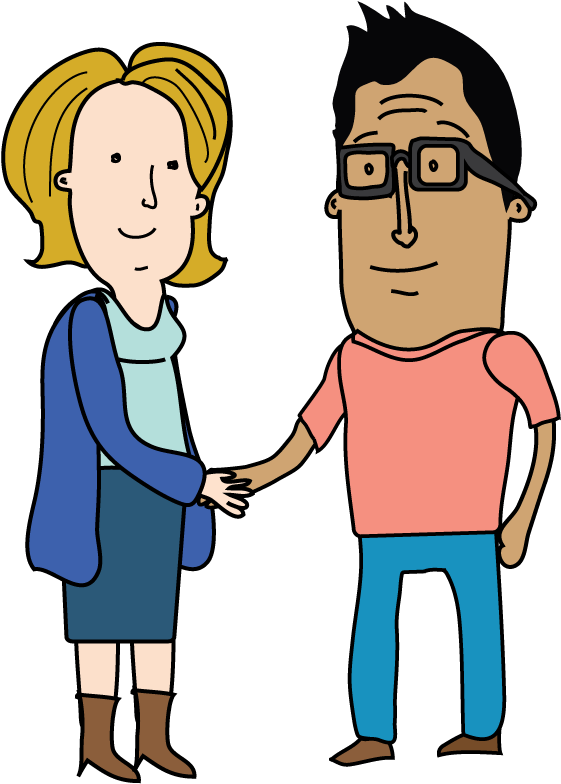 Shaking Hands - Cartoon Clipart (595x842), Png Download