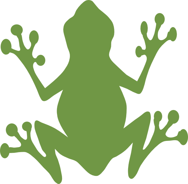 Green Frog Clip Art - Frog Silhouette Green - Png Download (600x589), Png Download