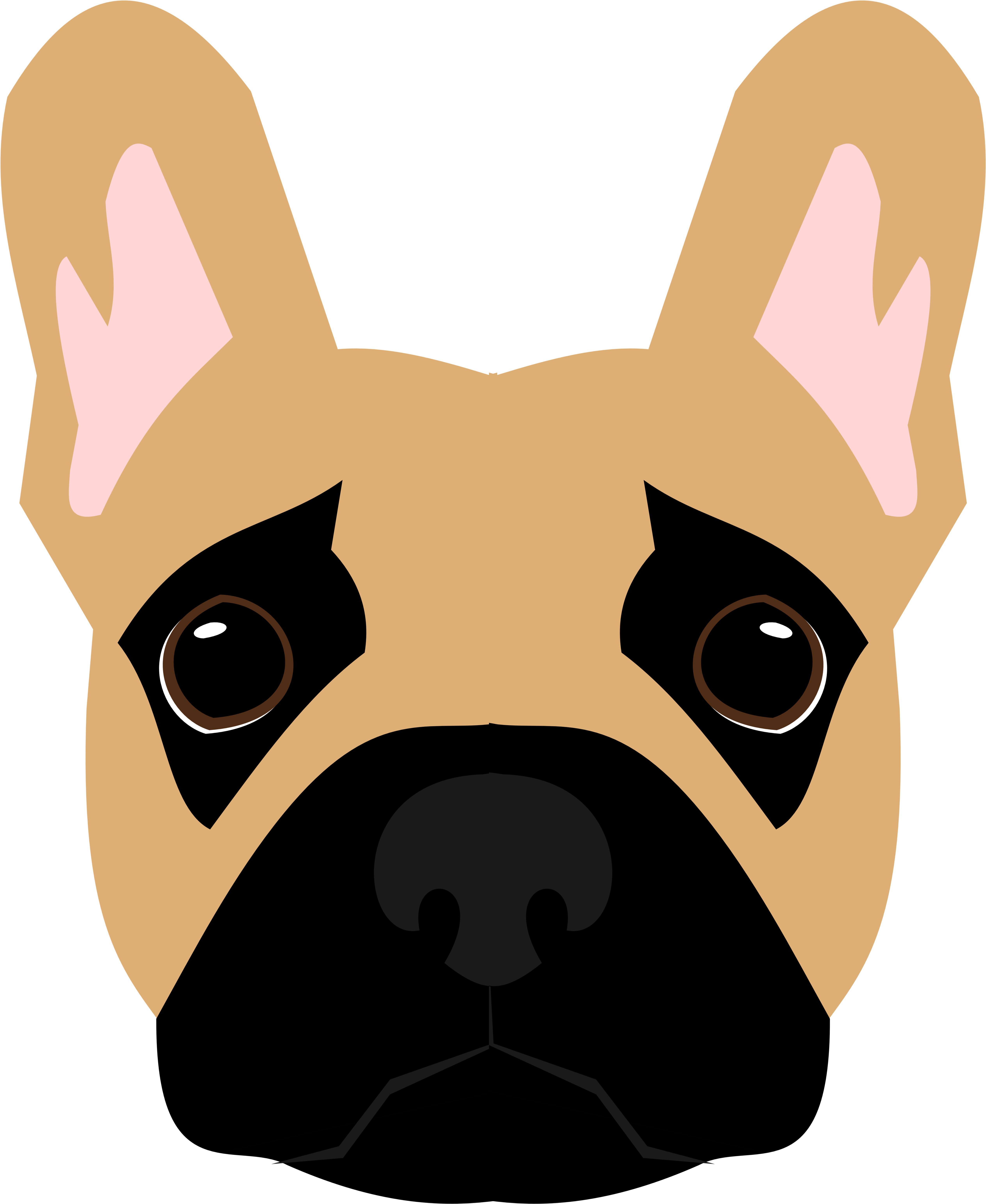 Sad Clipart Bulldog - Frenchie Vector - Png Download (5184x6272), Png Download
